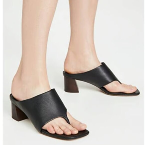 SOLD -Vince Black Leather Sandals Dionne Slip On - Picture 1 of 6